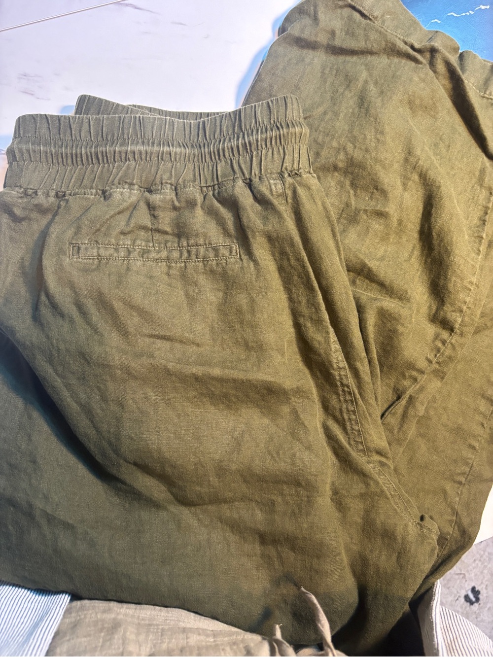 Quince 100% European Linen Wide Leg
Pants Martini Olive- XL - Picture 11 of 13